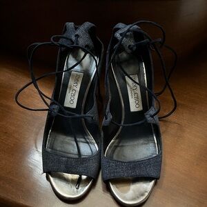Jimmy Choo lace up heels size 37.5 (7.5)